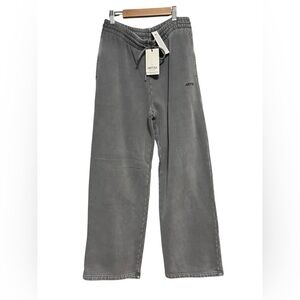 NWT Aritzia 3 piece set Medium Wide Pants, Large Ribbed Top and Sweatshirt Grey